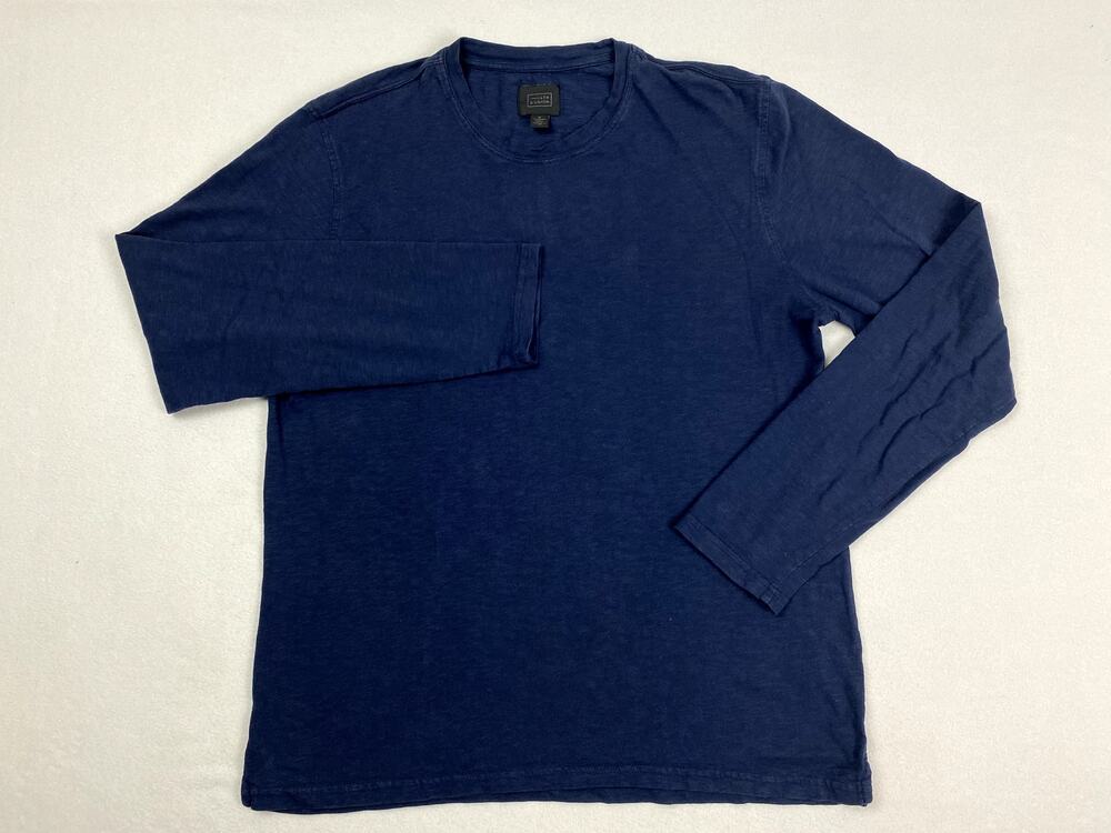 14th Union Mens Medium Blue Organic Cotton Long Sleeve Thermal Crewneck Shirt M
